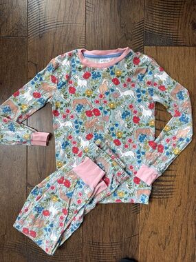 Mini Boden Pajamas floral horse size 9Y